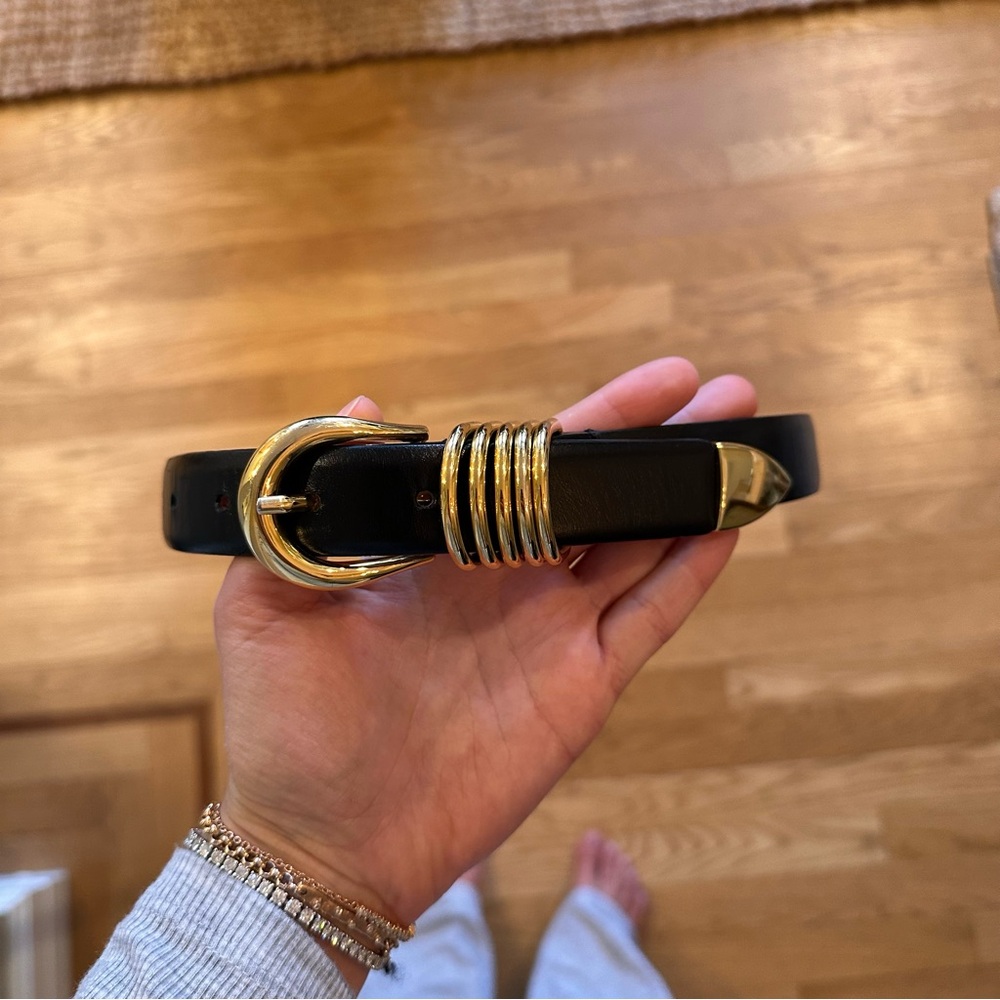 Déhanche Hollyhock Belt, Black and Gold, XS